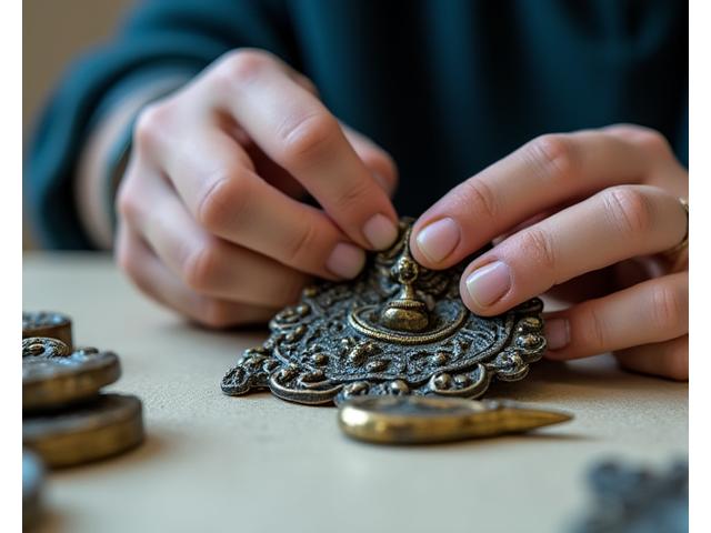 경복궁 금속 장식 복원 작업 클로즈업